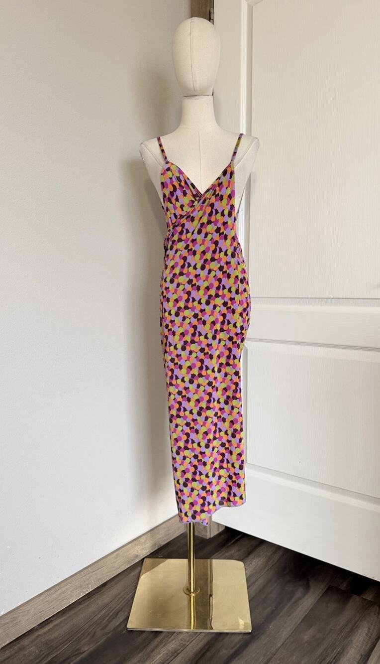 Etro Milano OS Multiway Wrap Cover Up Dress Multicolor Polka dot Made In Italy